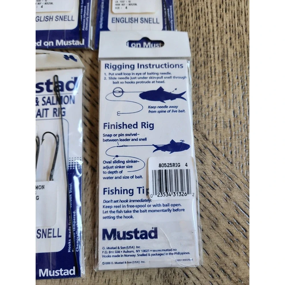 Mustad Live Bait Rig Size 4 New Lot Of 10 Pkgs Mullet Rigs Snakehead Lures Fish